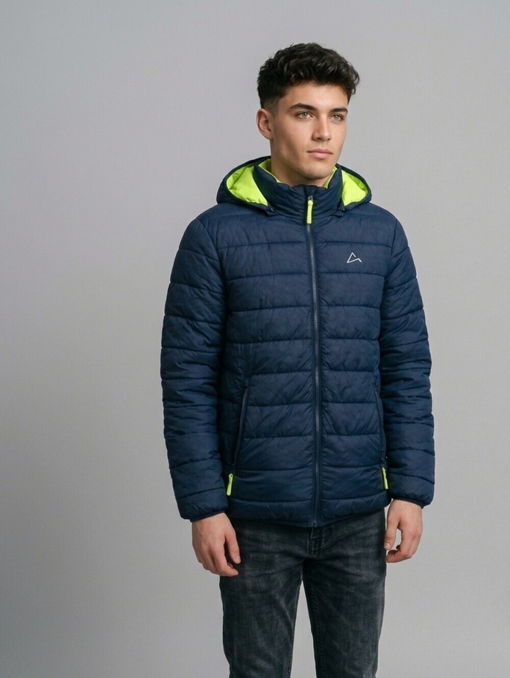 BNWT Paradox Packable Puffer Jacket Blue Yellow Youth XXL 18/20 Lightweight Hood